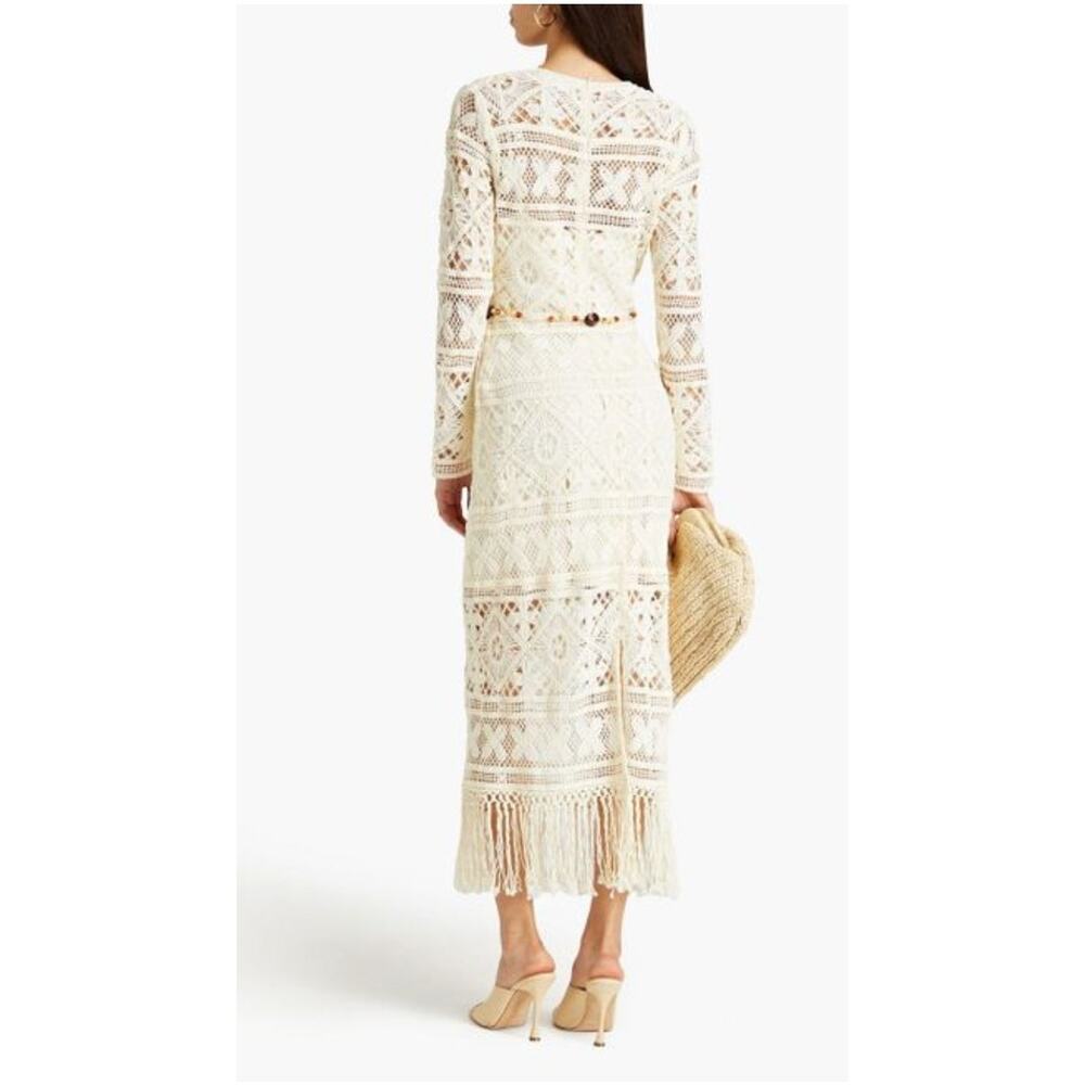 $1000 Zimmermann Cira Ribbon Lace Midi Dress Ivory US Sz 4 P Small Resort - Picture 9 of 16